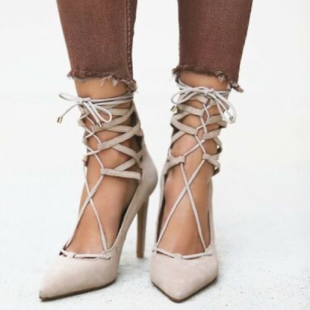 Free People Jeffrey Campbell Hierro Heels Taupe size 6